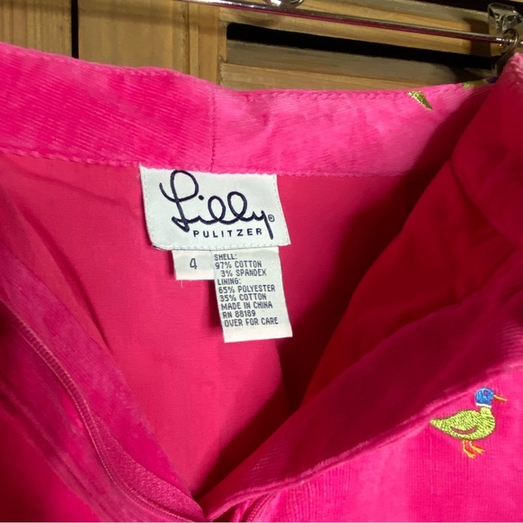 Lilly Pulitzer 90’s white label ducks on pink corduroy A-line skirt size-4 - Picture 8 of 10